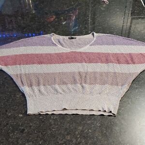 Express Purple and Gray Knit Top